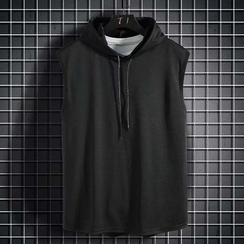 Solid Color 2025 Brand New Men's Tank Tops Vest Sleeveless Tees For Male Hooded Man Vests Tops Hip Hop Men Tank Top T shirt