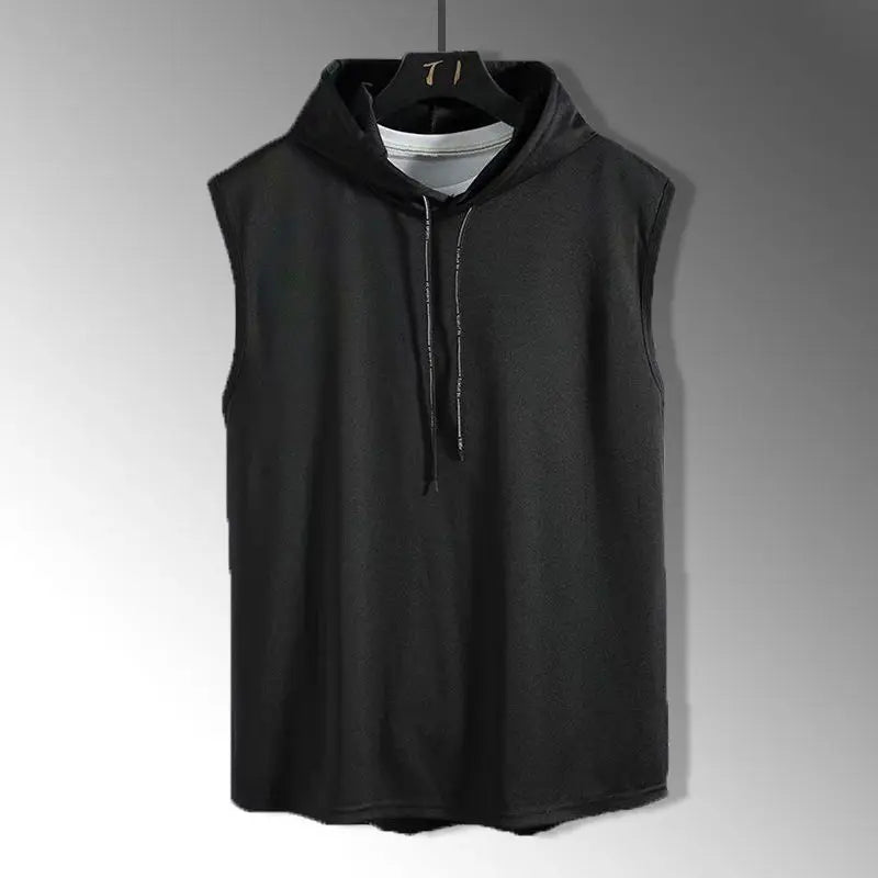 Solid Color 2025 Brand New Men's Tank Tops Vest Sleeveless Tees For Male Hooded Man Vests Tops Hip Hop Men Tank Top T shirt