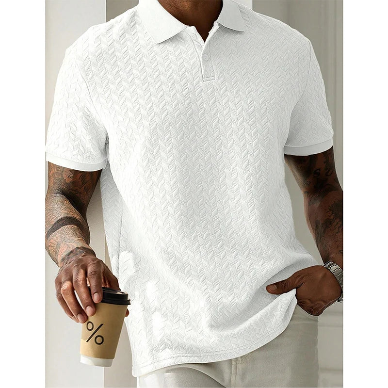 Mens Shirt Summer Short Sleeve Male Streetwear Man Tops Solid Color Poloshirt Brand Breathable Male Shirts Men