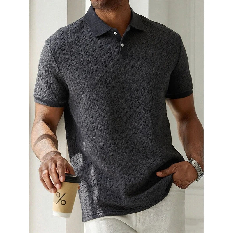 Mens Shirt Summer Short Sleeve Male Streetwear Man Tops Solid Color Poloshirt Brand Breathable Male Shirts Men