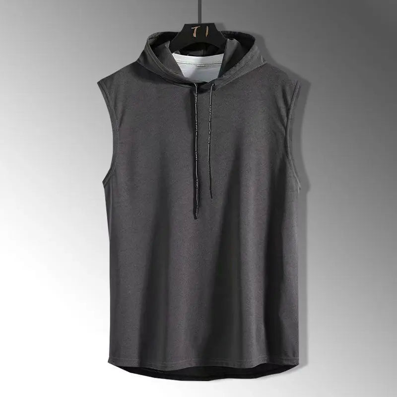 Solid Color 2025 Brand New Men's Tank Tops Vest Sleeveless Tees For Male Hooded Man Vests Tops Hip Hop Men Tank Top T shirt