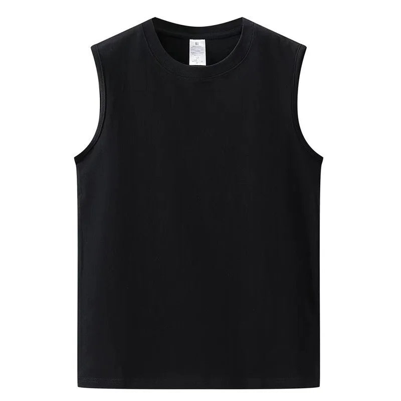 Summer Men's Sleeveless T Shirt New Fashion Summer Basic 100% Cotton Men Women Boyfriend Tank Tops Black White Gray