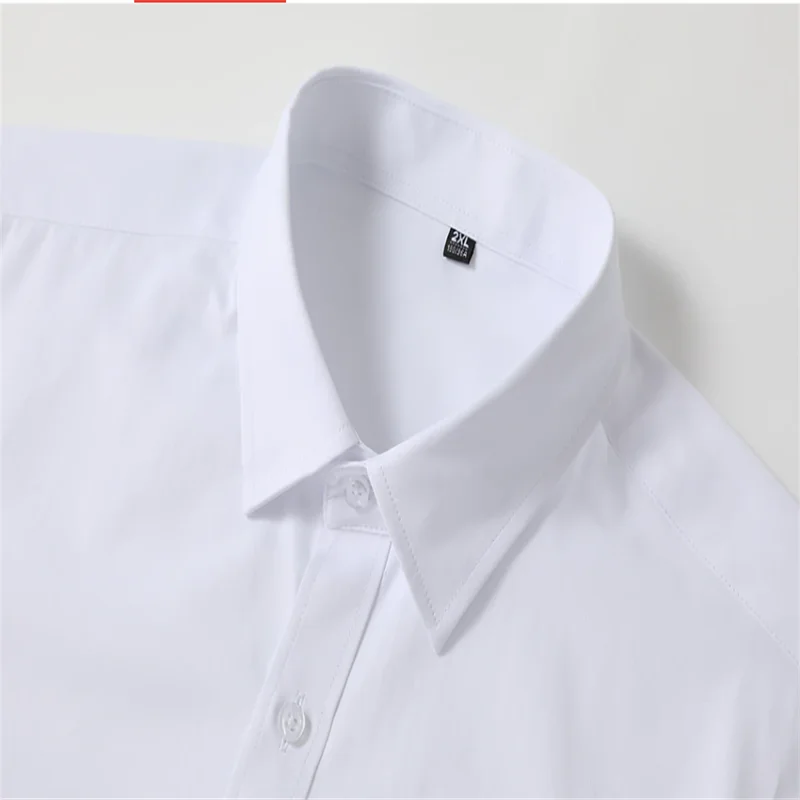 2026-2025 Men's Shirts Formal Shirts Light Blue Black White Long Sleeves F Lapel Spring Autumn Business Casual Clothing Oversized 6XL