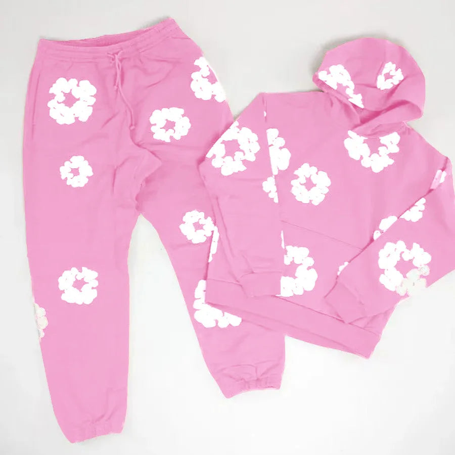 DENIM TEARS brand hot selling new fashionable cotton foam printed hoodie, European and American trendy men's sports suit