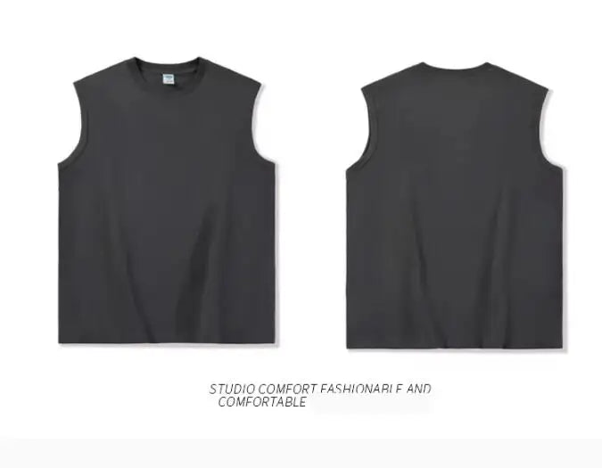 Summer Men's Sleeveless T Shirt New Fashion Summer Basic 100% Cotton Men Women Boyfriend Tank Tops Black White Gray
