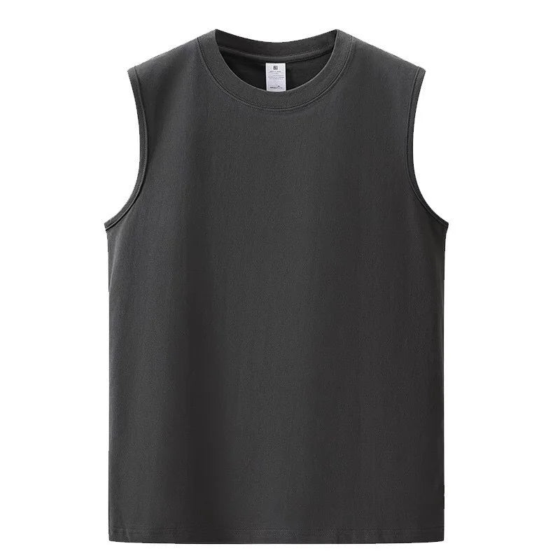 Summer Men's Sleeveless T Shirt New Fashion Summer Basic 100% Cotton Men Women Boyfriend Tank Tops Black White Gray