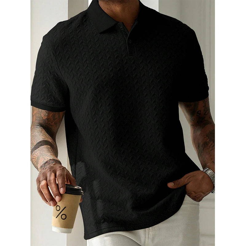 Mens Shirt Summer Short Sleeve Male Streetwear Man Tops Solid Color Poloshirt Brand Breathable Male Shirts Men