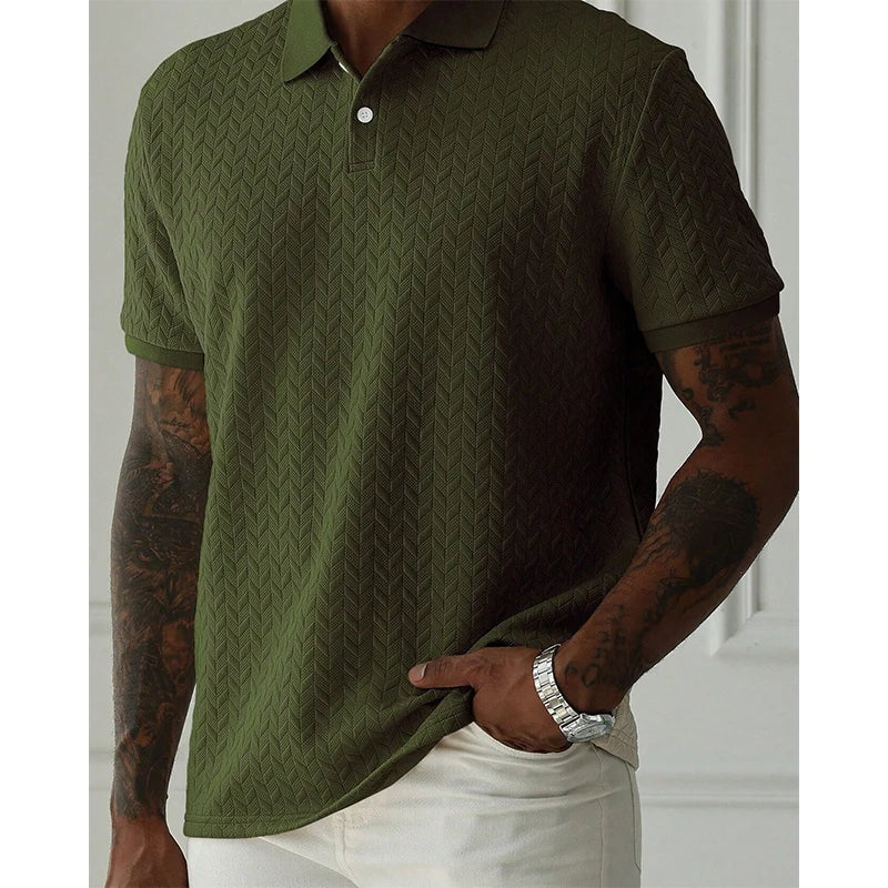 Mens Shirt Summer Short Sleeve Male Streetwear Man Tops Solid Color Poloshirt Brand Breathable Male Shirts Men