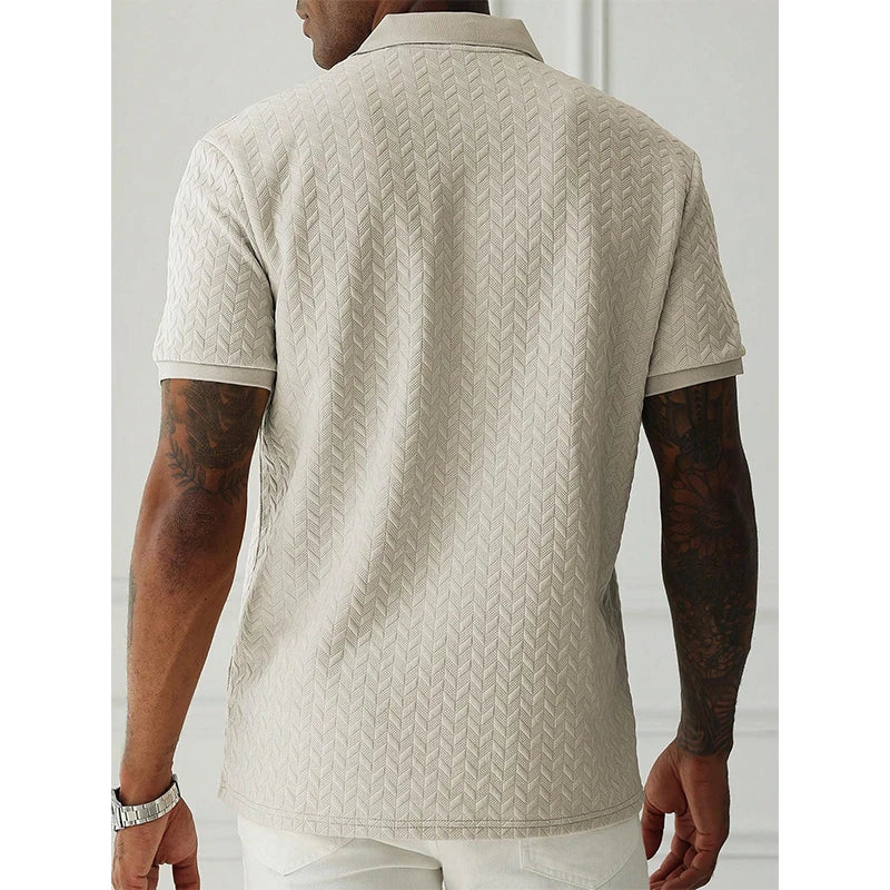 Mens Shirt Summer Short Sleeve Male Streetwear Man Tops Solid Color Poloshirt Brand Breathable Male Shirts Men