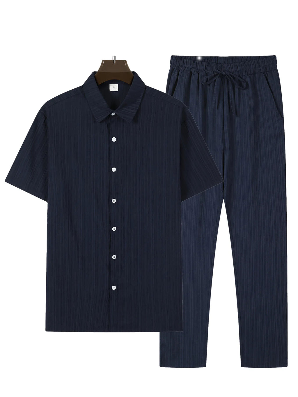 (Shirt+Pants) 2025 Summer new arrival Men Fashion Classic Shirt men Business Casual Shirts Men A Set Of Clothes