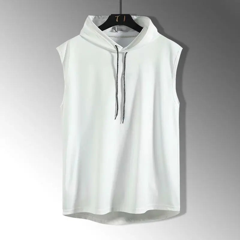 Solid Color 2025 Brand New Men's Tank Tops Vest Sleeveless Tees For Male Hooded Man Vests Tops Hip Hop Men Tank Top T shirt