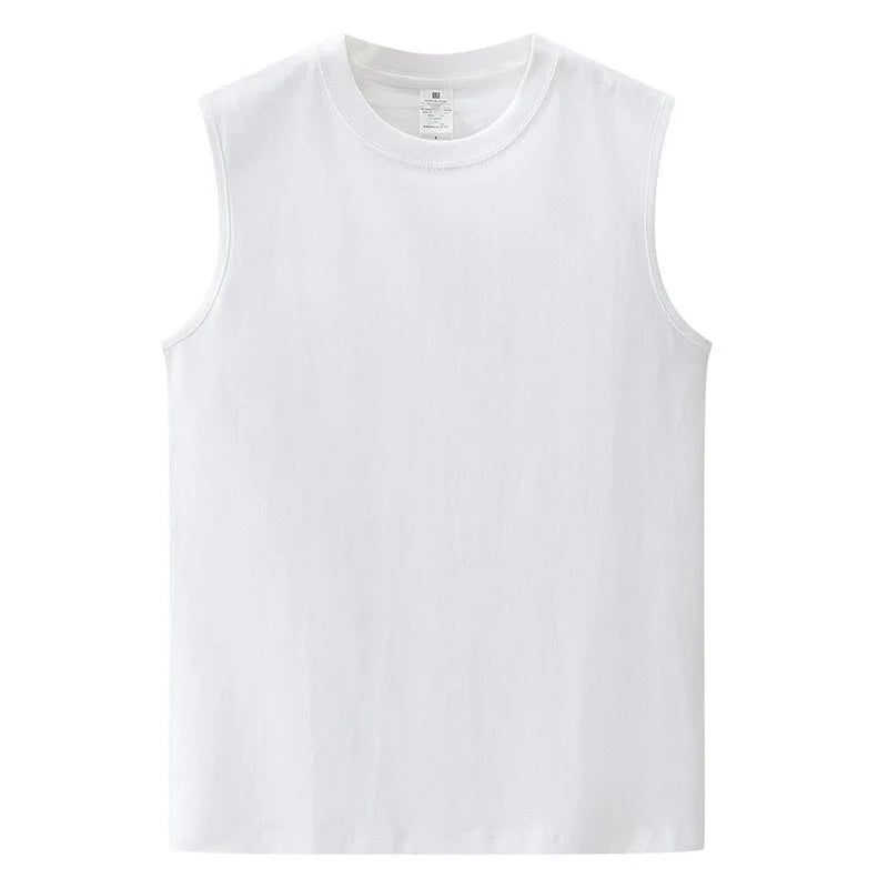 Summer Men's Sleeveless T Shirt New Fashion Summer Basic 100% Cotton Men Women Boyfriend Tank Tops Black White Gray