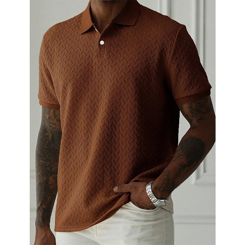 Mens Shirt Summer Short Sleeve Male Streetwear Man Tops Solid Color Poloshirt Brand Breathable Male Shirts Men