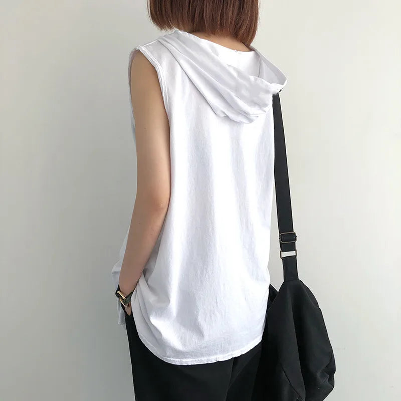Solid Color 2025 Brand New Men's Tank Tops Vest Sleeveless Tees For Male Hooded Man Vests Tops Hip Hop Men Tank Top T shirt