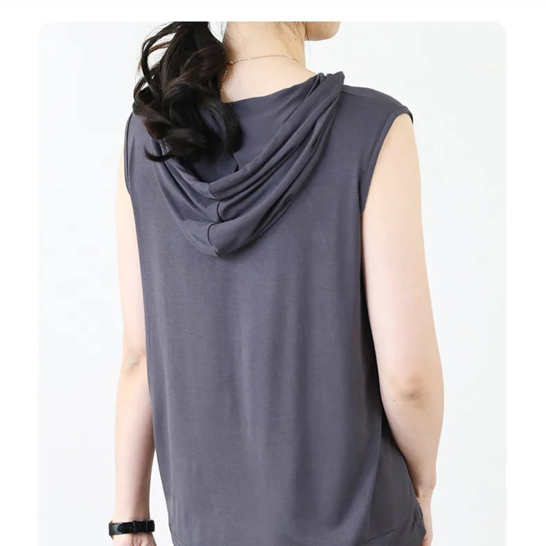 Solid Color 2025 Brand New Men's Tank Tops Vest Sleeveless Tees For Male Hooded Man Vests Tops Hip Hop Men Tank Top T shirt