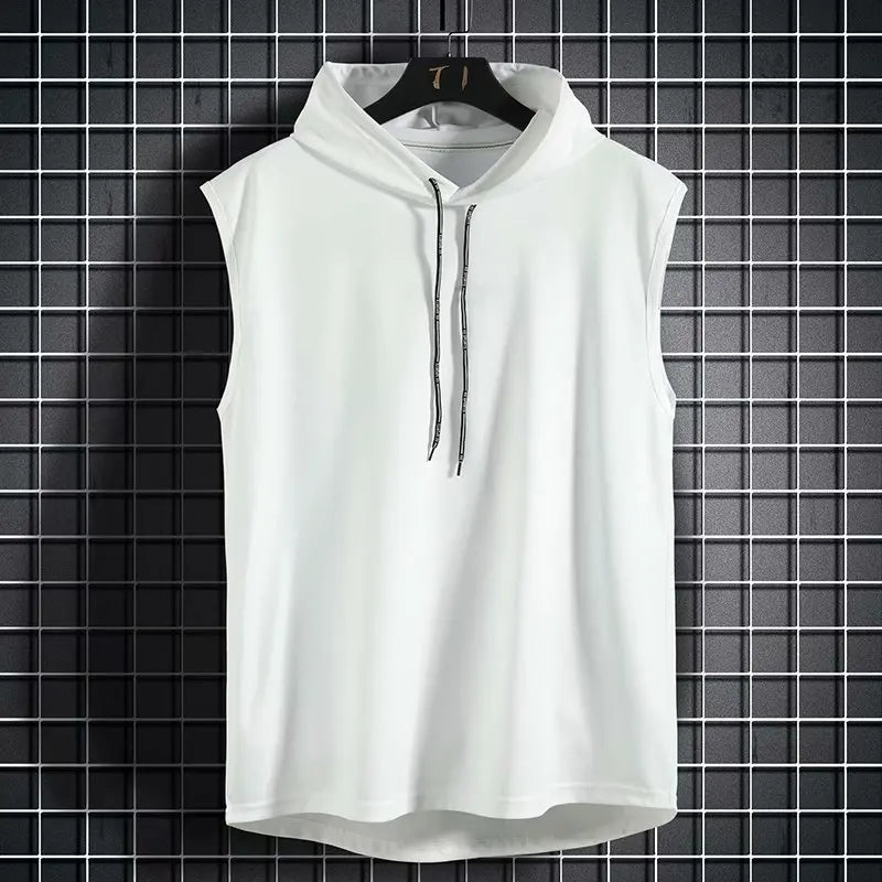 Solid Color 2025 Brand New Men's Tank Tops Vest Sleeveless Tees For Male Hooded Man Vests Tops Hip Hop Men Tank Top T shirt